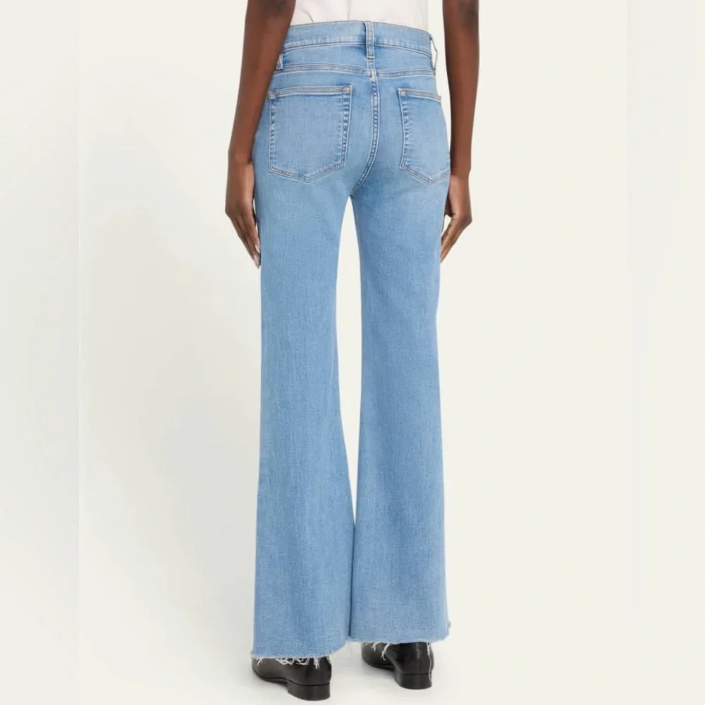 Frame Denim Jeans Icon‎ Flare Raw Hem Wide Leg Sz 24 - Picture 7 of 16